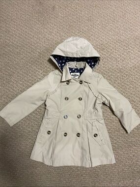 OshKosh B'gosh Girls Cream Pea Coat size 4T NWOT.